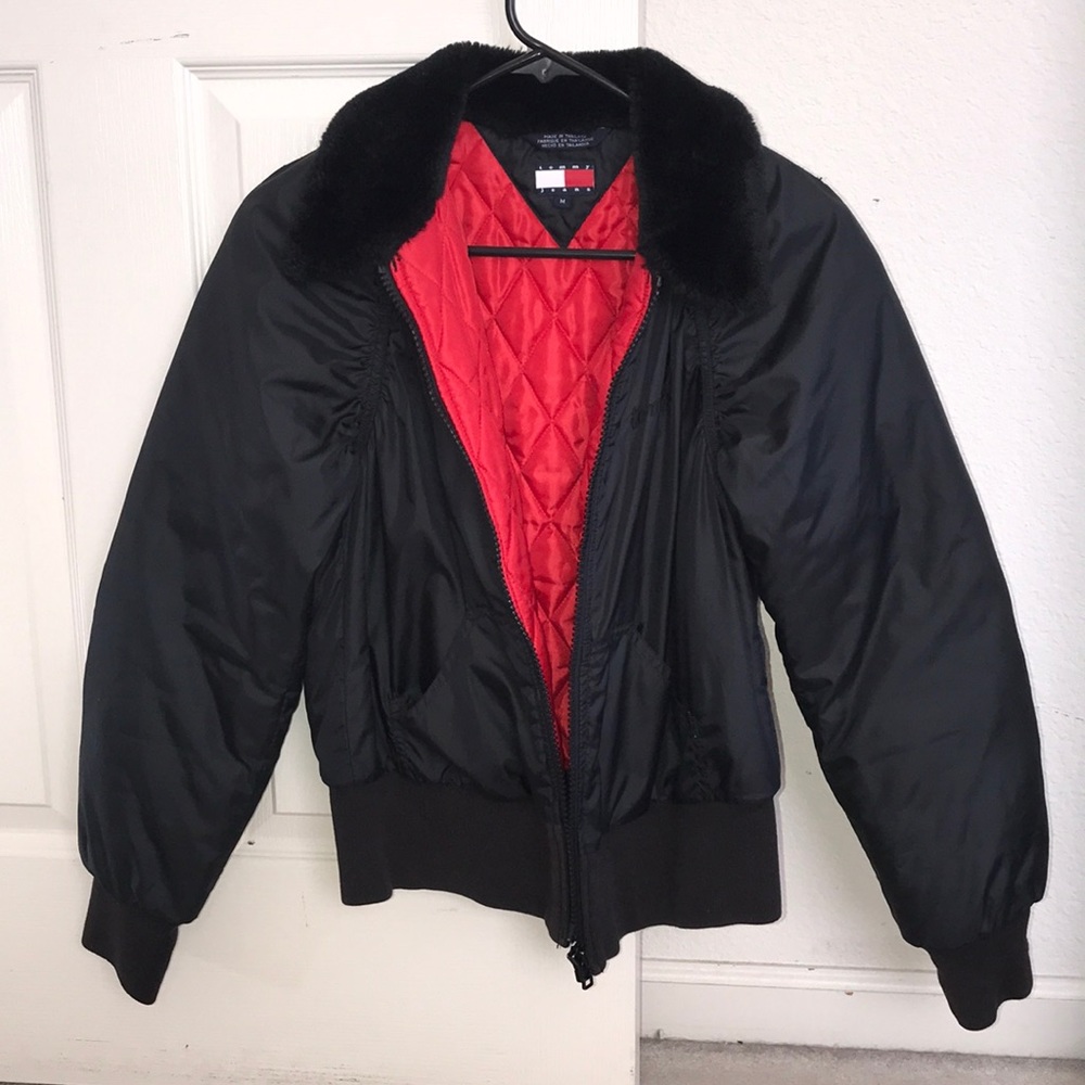 Tommy Girl Black Bomber Jacket